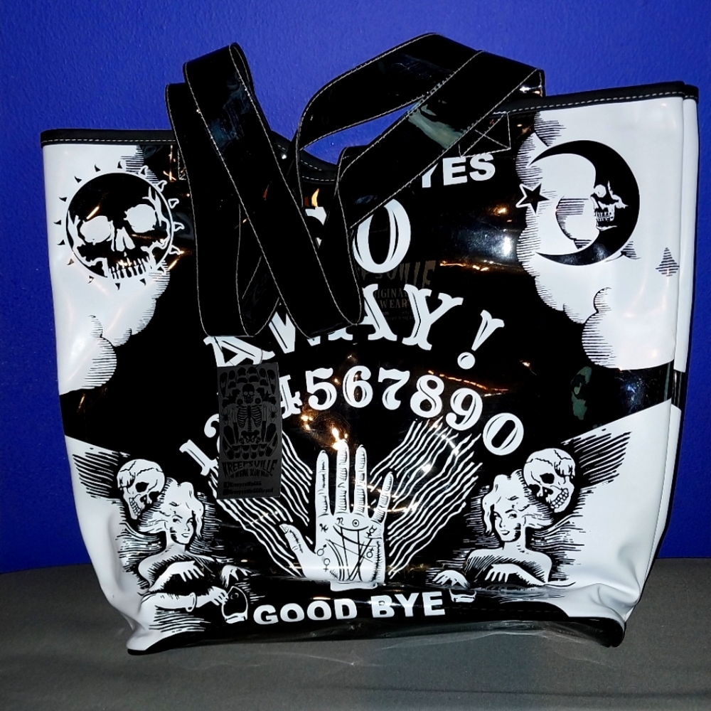Kreepsville Go Away Quija PVC Beach Tote Bag Unused And Practically New
